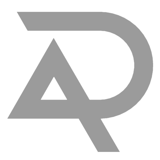 Graues Logo der Daum Anlagen GmbH mit stilisierten Buchstaben und geometrischen Formen.