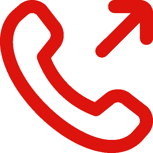 Rotes Telefonhörer-Symbol mit einem Pfeil, der nach oben zeigt, was ausgehende Anrufe darstellt. Rotes Telefonhörer-Symbol mit einem Pfeil, der nach oben zeigt, was ausgehende Anrufe darstellt.